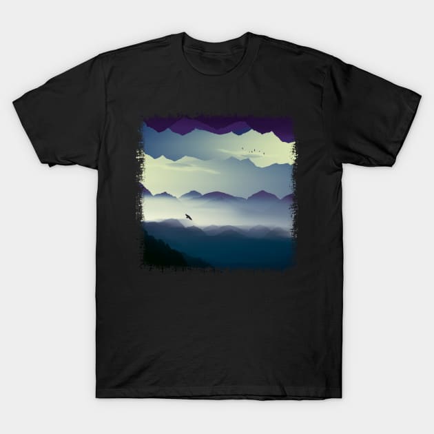 Mountains Abstraction T-Shirt by DyrkWyst